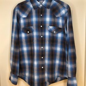 Plaid pearl snap shirt